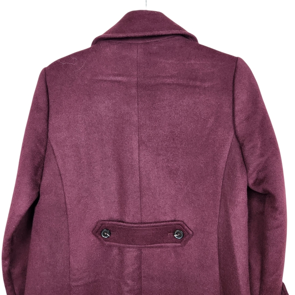 Talbots Double Breasted Wool Blend Car Coat Plum Wine Purple Gala Womens Size S - Picture 8 of 14